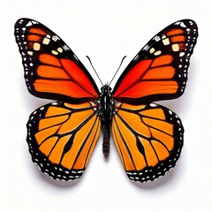 Fototapeta premium Monarch Butterfly (Danaus Plexippus) Isolated on White, Top View