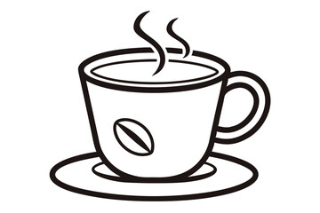 Coffee Cup Line Art Vector Illustration Craft for Designers
