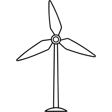 recommend clip art: Wind turbine line art vector