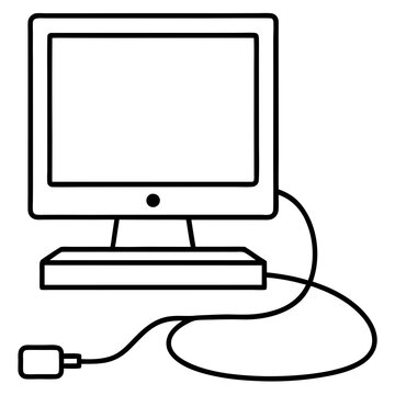 black and white computer monitor clip art preview