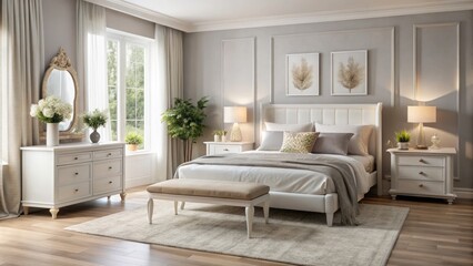 Elevate your living space with sophisticated white bedroom furniture, infusing serenity and elegance into your home design for a calming, stylish