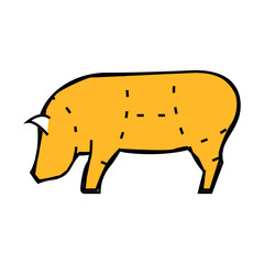 piglet scheme line icon vector. piglet scheme sign. isolated symbol illustration