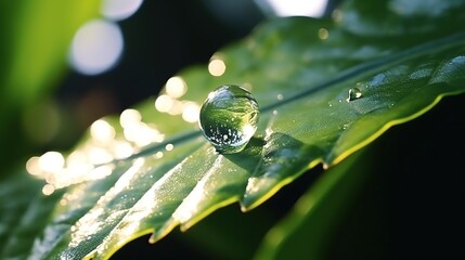 Dewdrop on a Leaf
