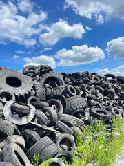 Car tire dump, large number of tires