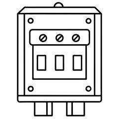 Electric circuit breaker panel line art vector