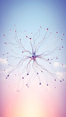 neuronal cell illustration in pale colors