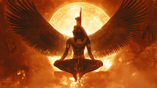 Egyptian god ra re( the sun god and one of the most important deities in ancient egyptian religion.). Sun God. Illustration