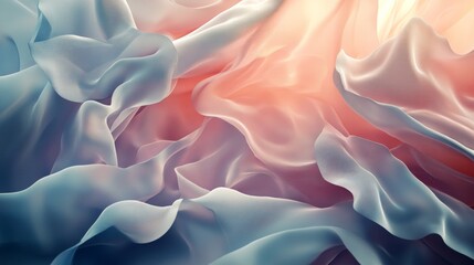 Obraz premium Ethereal Pastel Fabric Folds and Textures
