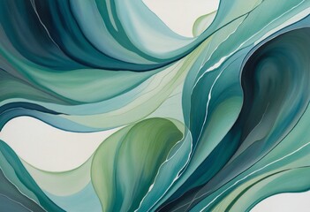 Abstract Fluidity with DarkSlateBlue and Cyan Hues