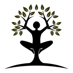 silhouette of yoga person