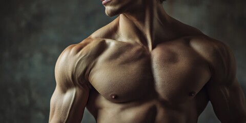 Fototapeta premium Exploring the Elegance of the Human Form: A Captivating Look at Muscle Definition and Strength