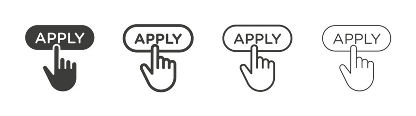 Apply liner icon vector set.