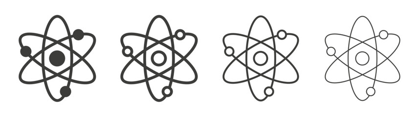 Atom liner icon vector set.