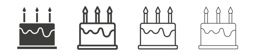 Birthday cake liner icon vector set.