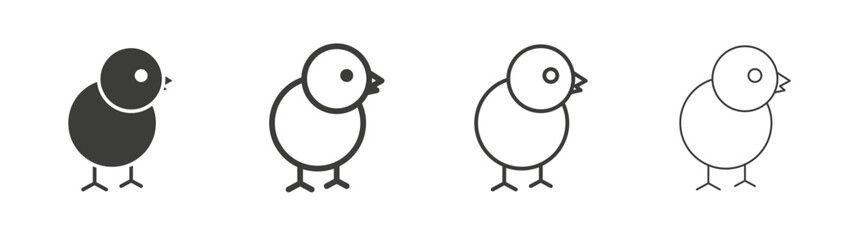Chick liner icon vector set.