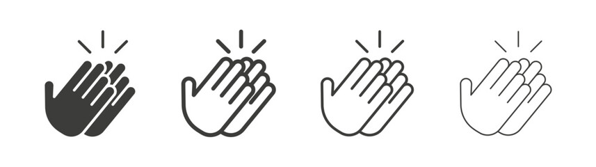 Clap liner icon vector set.