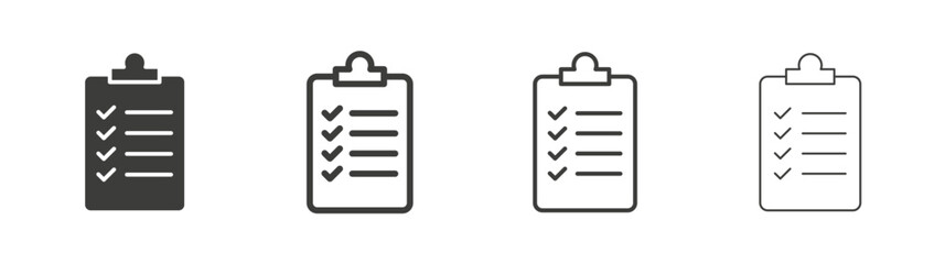 Clipboard liner icon vector set.