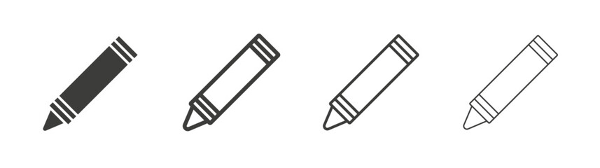 Crayon liner icon vector set.