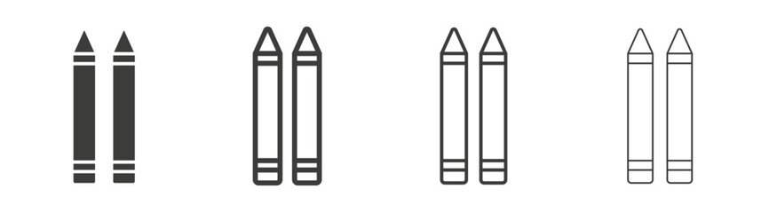 Crayon liner icon vector set.