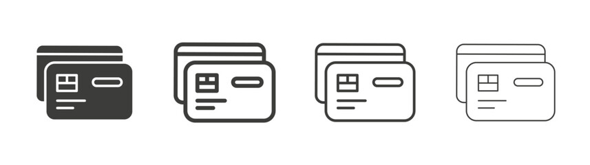 Credit card liner icon vector set.