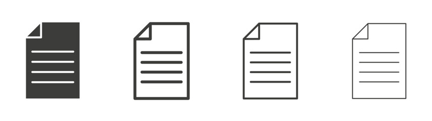 Document liner icon vector set.