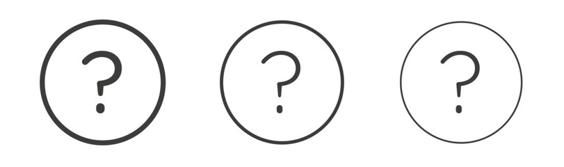 Doubts button liner icon vector set.