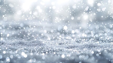 Obraz premium Abstract background with bokeh defocused lights and snowflakes