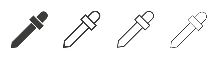 Eye dropper liner icon vector set.