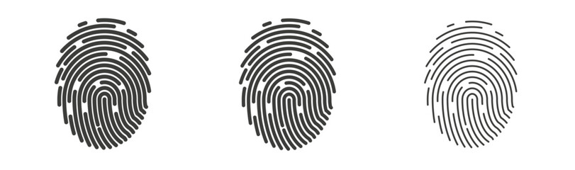 Fingerprint liner icon vector set.