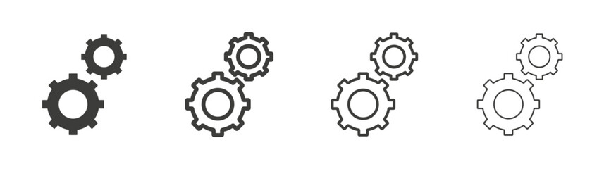 Gears liner icon vector set.