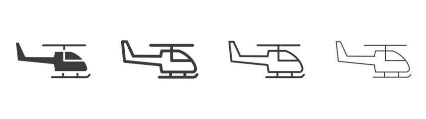 Helicopter liner icon vector set.