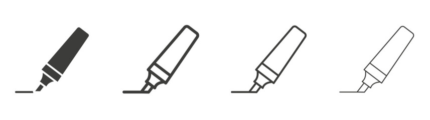 Highlighter liner icon vector set.