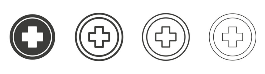 Hospital sign liner icon vector set.