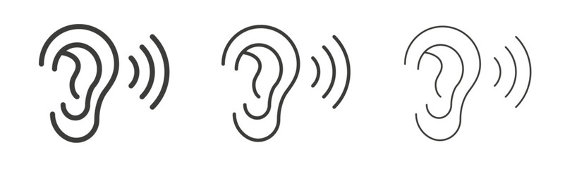 Listening liner icon vector set.