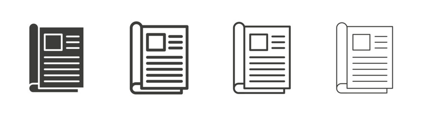 Magazines liner icon vector set.