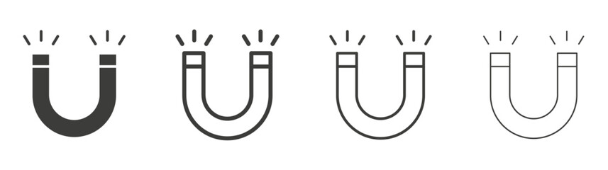 Magnet liner icon vector set.