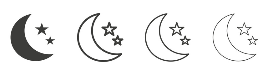 Moon liner icon vector set.