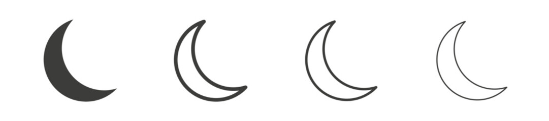 Moon liner icon vector set.