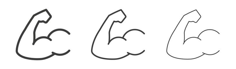 Muscle liner icon vector set.