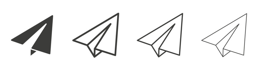 Paper plane liner icon vector set. © Witty