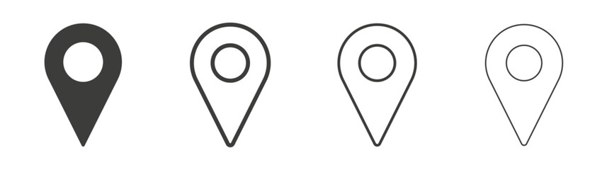 Pin liner icon vector set.