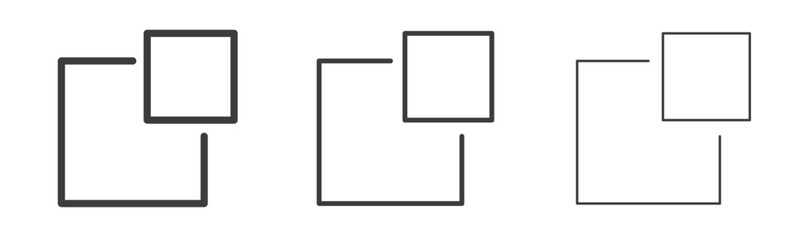 Pop up liner icon vector set.