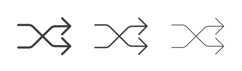 Shuffle liner icon vector set.
