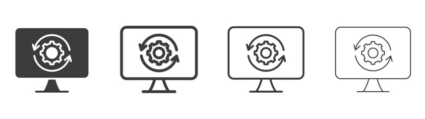 System update liner icon vector set.