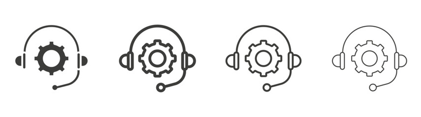 Technical support liner icon vector set.