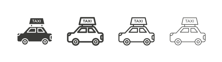 Taxi liner icon vector set.