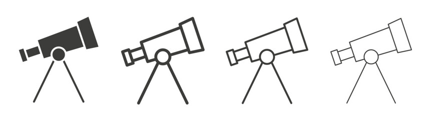 Telescope liner icon vector set.