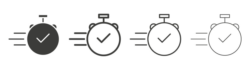 Time fast liner icon vector set.