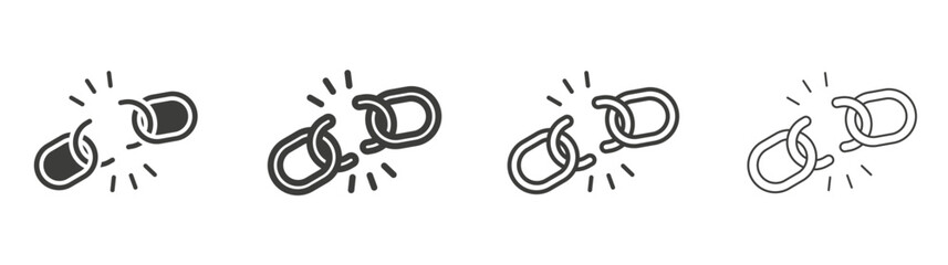 Weakness liner icon vector set.