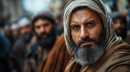 Fototapeta premium Jewish men in the street. old testament. biblical